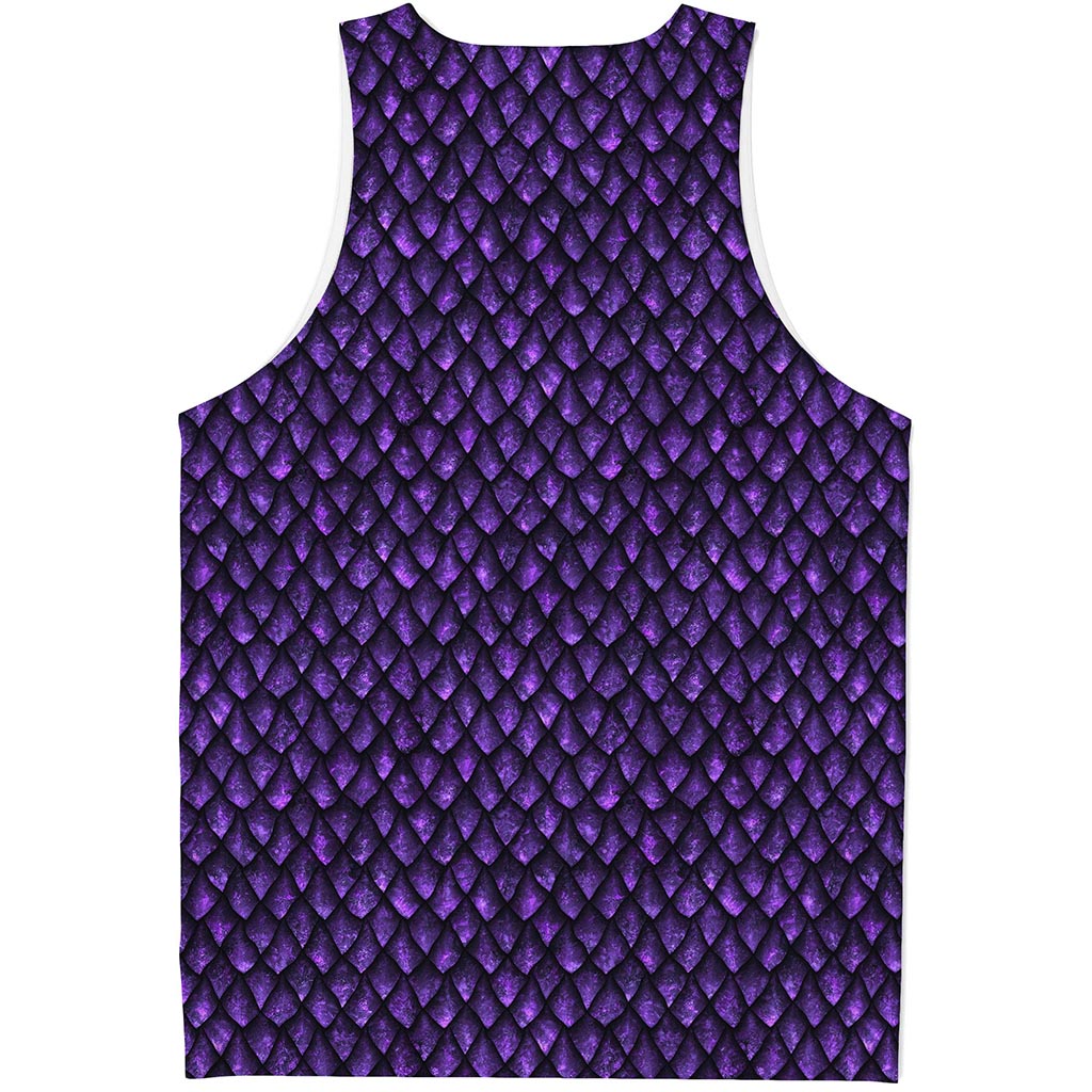Purple Dragon Scales Pattern Print Men's Tank Top