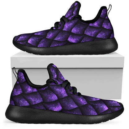 Purple Dragon Scales Pattern Print Mesh Knit Shoes GearFrost