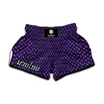 Purple Dragon Scales Pattern Print Muay Thai Boxing Shorts