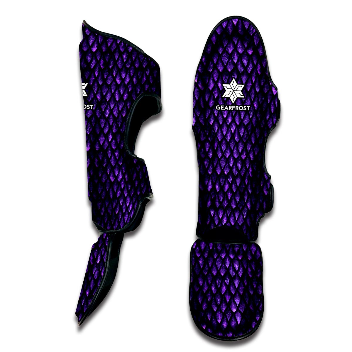 Purple Dragon Scales Pattern Print Muay Thai Shin Guard