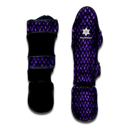 Purple Dragon Scales Pattern Print Muay Thai Shin Guard