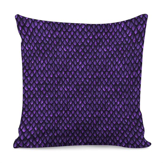 Purple Dragon Scales Pattern Print Pillow Cover