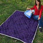 Purple Dragon Scales Pattern Print Quilt