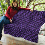 Purple Dragon Scales Pattern Print Quilt