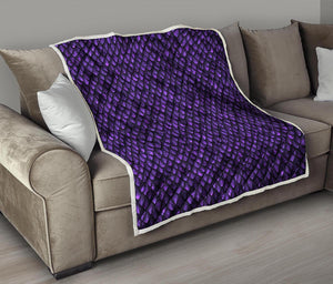 Purple Dragon Scales Pattern Print Quilt