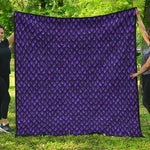 Purple Dragon Scales Pattern Print Quilt