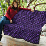 Purple Dragon Scales Pattern Print Quilt