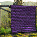 Purple Dragon Scales Pattern Print Quilt