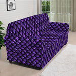 Purple Dragon Scales Pattern Print Sofa Cover