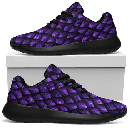 Purple Dragon Scales Pattern Print Sport Shoes GearFrost