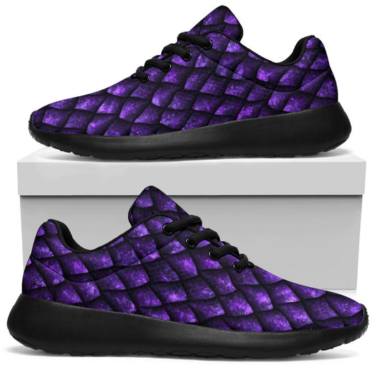 Purple Dragon Scales Pattern Print Sport Shoes GearFrost