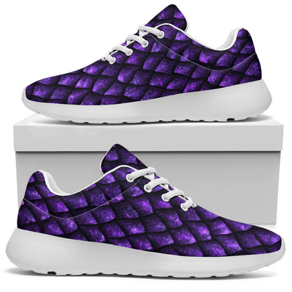 Purple Dragon Scales Pattern Print Sport Shoes GearFrost