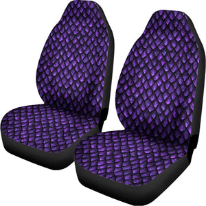 Purple Dragon Scales Pattern Print Universal Fit Car Seat Covers