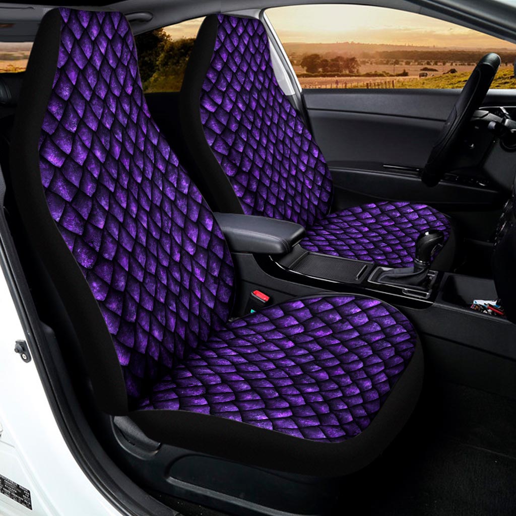 Purple Dragon Scales Pattern Print Universal Fit Car Seat Covers