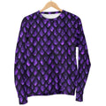 Purple Dragon Scales Pattern Print Women's Crewneck Sweatshirt