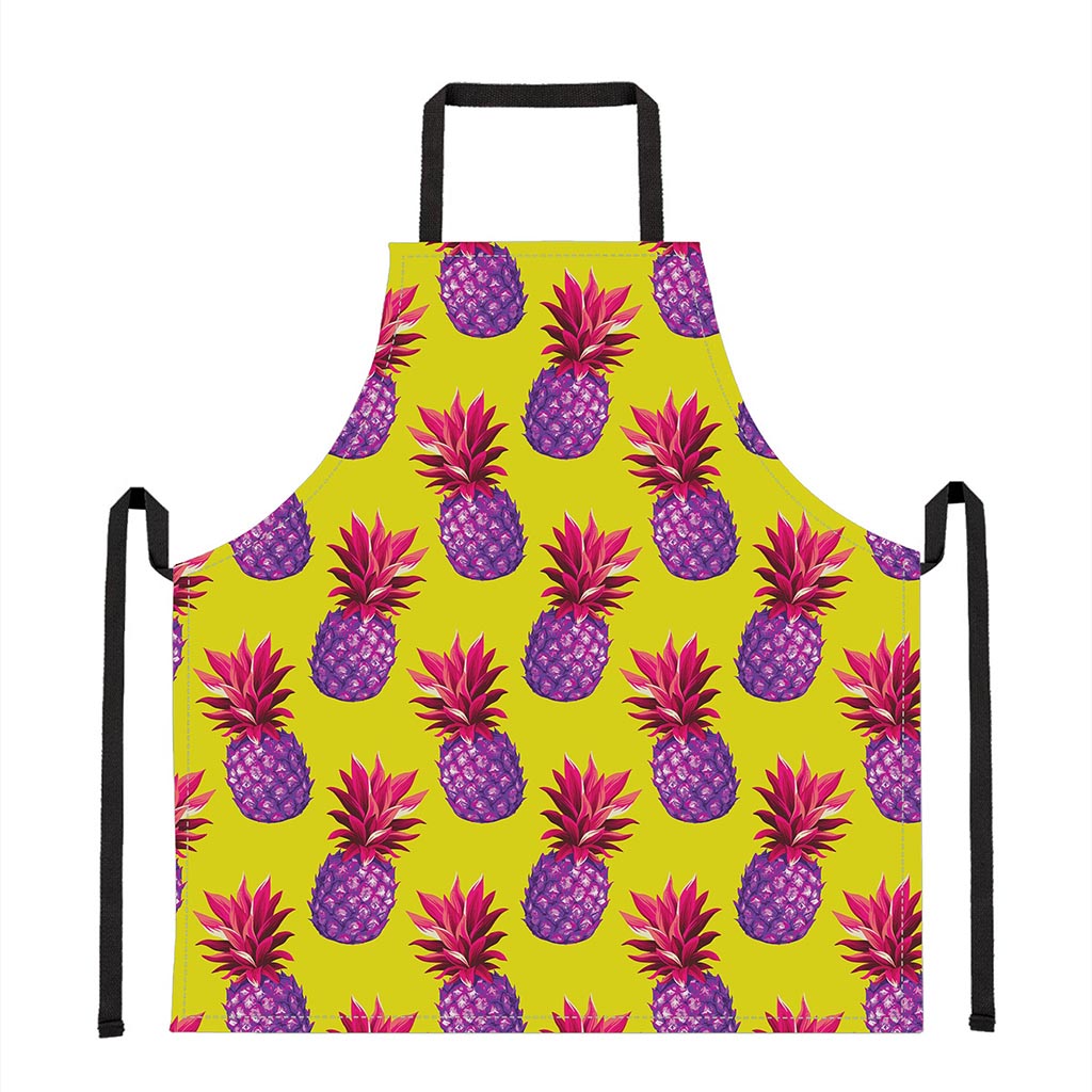 Purple EDM Pineapple Pattern Print Apron