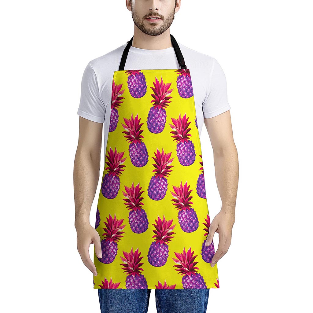 Purple EDM Pineapple Pattern Print Apron