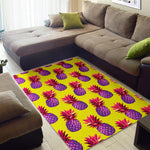 Purple EDM Pineapple Pattern Print Area Rug GearFrost