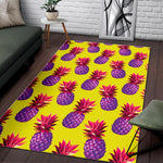 Purple EDM Pineapple Pattern Print Area Rug GearFrost