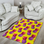 Purple EDM Pineapple Pattern Print Area Rug GearFrost