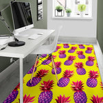 Purple EDM Pineapple Pattern Print Area Rug GearFrost
