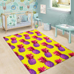 Purple EDM Pineapple Pattern Print Area Rug GearFrost