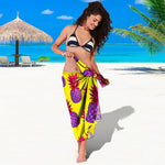 Purple EDM Pineapple Pattern Print Beach Sarong Wrap
