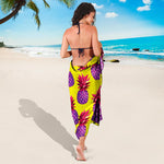 Purple EDM Pineapple Pattern Print Beach Sarong Wrap