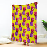 Purple EDM Pineapple Pattern Print Blanket