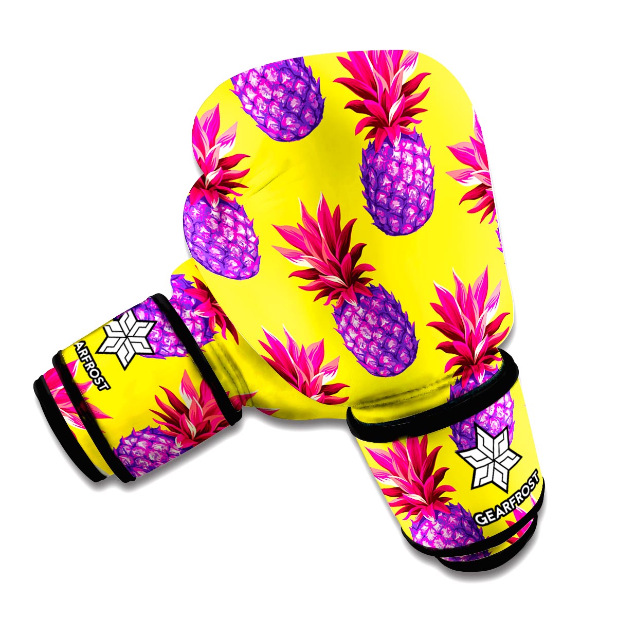 Purple EDM Pineapple Pattern Print Boxing Gloves