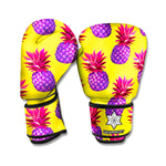 Purple EDM Pineapple Pattern Print Boxing Gloves