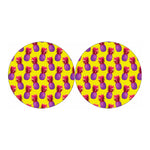 Purple EDM Pineapple Pattern Print Car Coasters