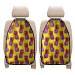 Purple EDM Pineapple Pattern Print Car Seat Organizers