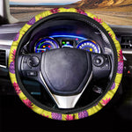 Purple EDM Pineapple Pattern Print Car Steering Wheel Cover