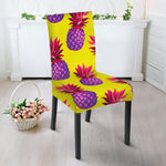 Purple EDM Pineapple Pattern Print Dining Chair Slipcover