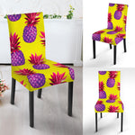 Purple EDM Pineapple Pattern Print Dining Chair Slipcover