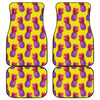 Purple EDM Pineapple Pattern Print Front and Back Car Floor Mats