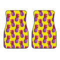 Purple EDM Pineapple Pattern Print Front Car Floor Mats