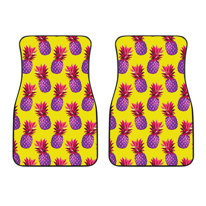 Purple EDM Pineapple Pattern Print Front Car Floor Mats