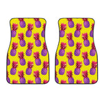 Purple EDM Pineapple Pattern Print Front Car Floor Mats