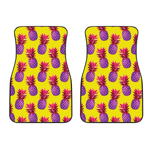 Purple EDM Pineapple Pattern Print Front Car Floor Mats