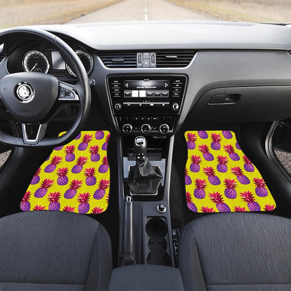 Purple EDM Pineapple Pattern Print Front Car Floor Mats