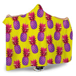 Purple EDM Pineapple Pattern Print Hooded Blanket