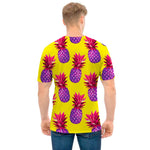 Purple EDM Pineapple Pattern Print Men's T-Shirt