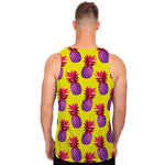 Purple EDM Pineapple Pattern Print Men's Tank Top