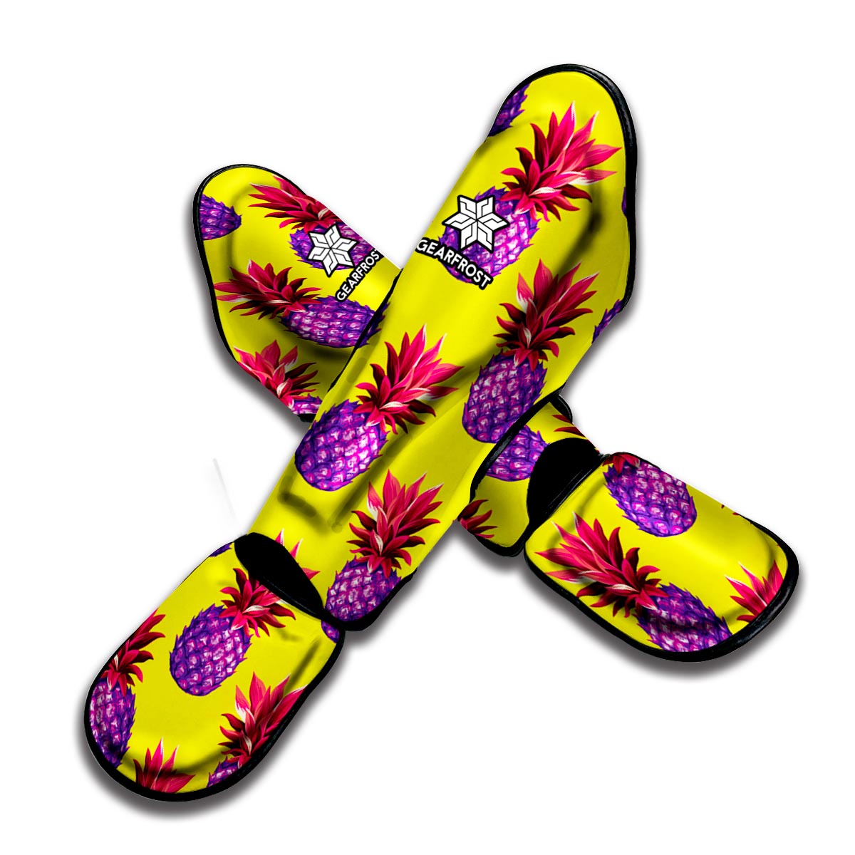 Purple EDM Pineapple Pattern Print Muay Thai Shin Guard