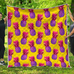 Purple EDM Pineapple Pattern Print Quilt