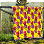 Purple EDM Pineapple Pattern Print Quilt