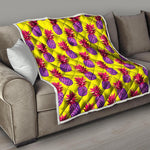 Purple EDM Pineapple Pattern Print Quilt