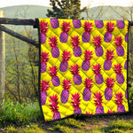 Purple EDM Pineapple Pattern Print Quilt